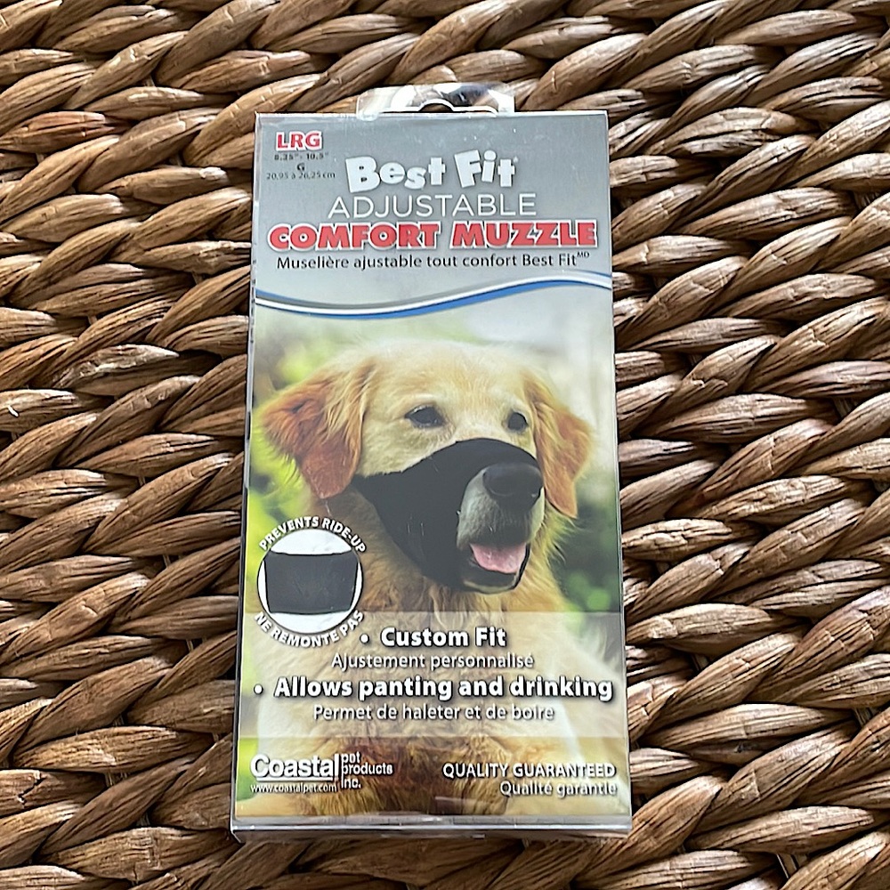 Best Fit - Adjustable - Comfort Dog Muzzle, Black, Large